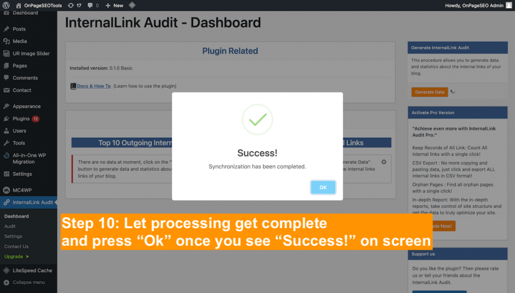 How internallink audit plugin processes data